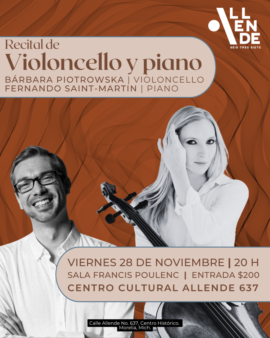 Recital de piano y violoncello / Bárbara Piotrowska, violoncello - Fernando Saint Martin, piano