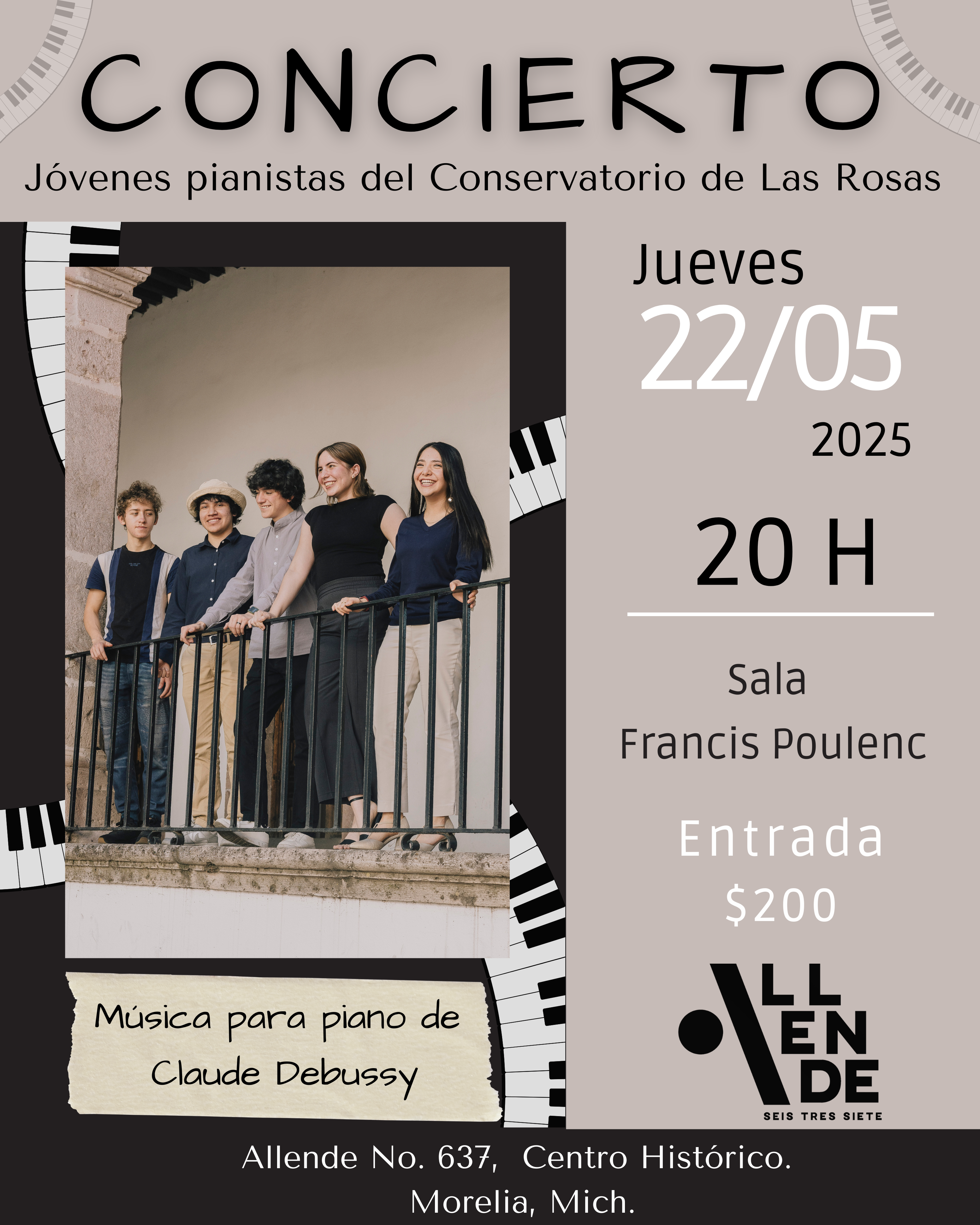 Concierto de Jóvenes Pianistas del Conservatorio de las Rosas / Alumnos del maestro Esteban Cruzaley