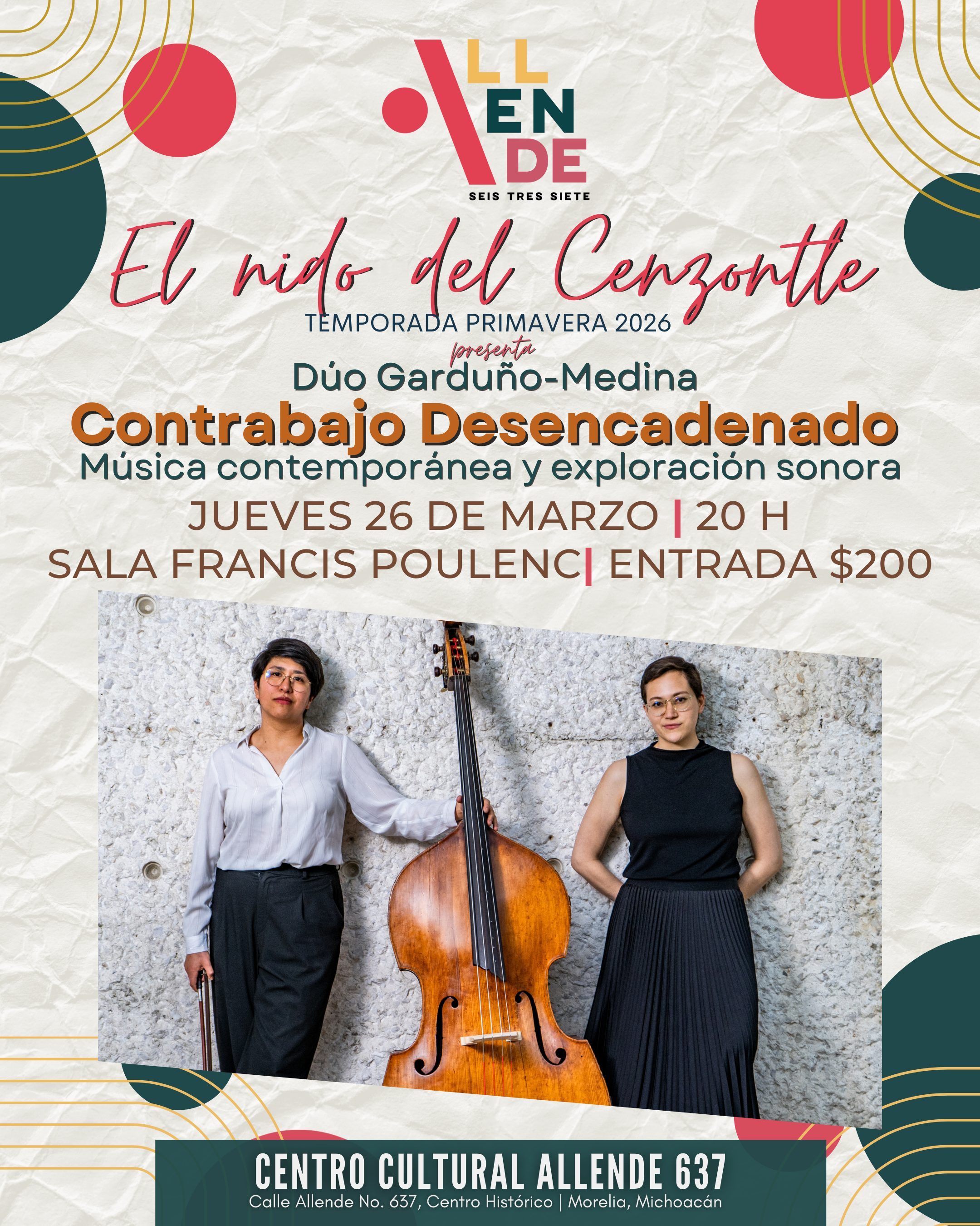 Concierto Contrabajo Desencadenado/Dúo Garduño-Medina