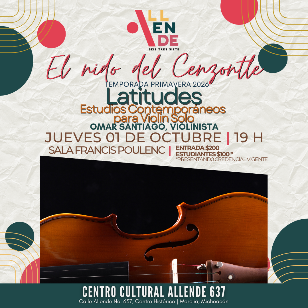 Cartel de Latitudes, estudios contemporáneos para violín solo.