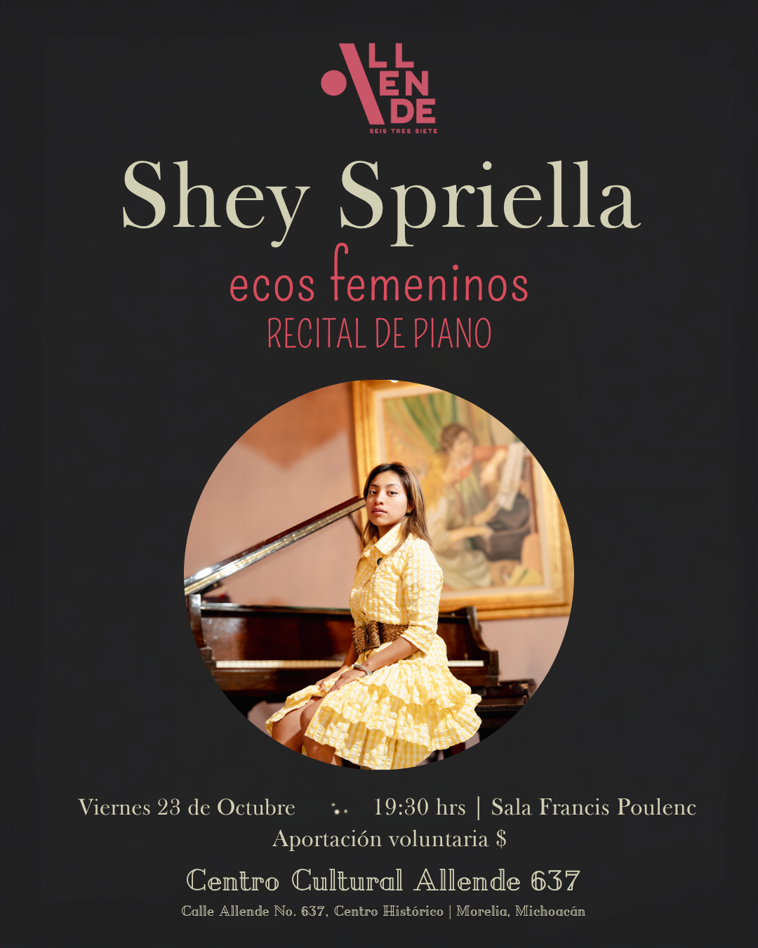 Cartel de Ecos femeninos, concierto piano / Shey Spriella